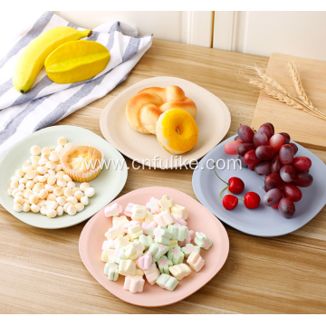 Square Wheat Straw Plastic Plates for Home